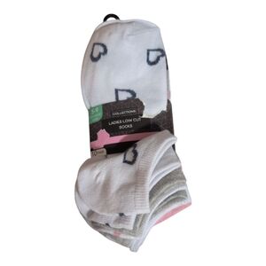 Collections 10 Pack Of Floral/ Hearts Low Cut Socks